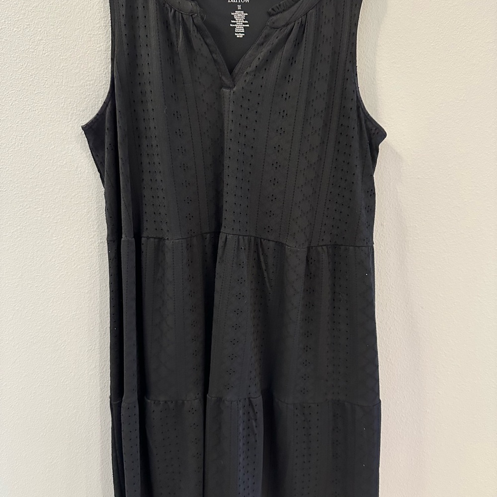 Croft & Barrow Black Textured Midi Dress